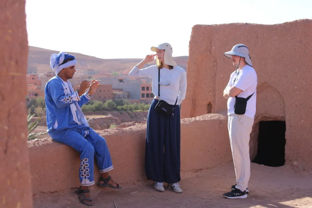 A group of people sitting around a campfire at night with camels nearby